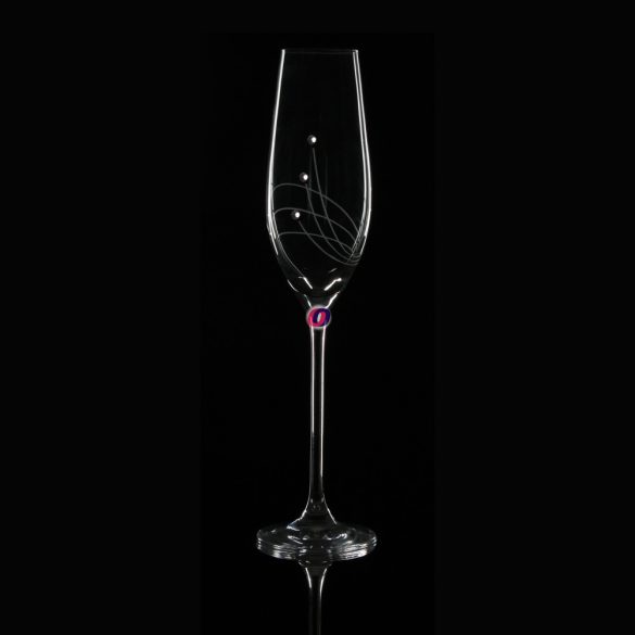 Kristály pohár swarovski dísszel pezsgő 210ml átlátszó 6 db-os Luxury