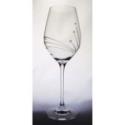   Kristály pohár swarovski dísszel bor 360ml átlátszó 6 db-os Luxury