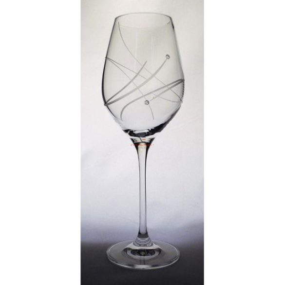 Kristály pohár swarovski dísszel bor 360ml átlátszó 2 db-os