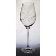   Kristály pohár swarovski dísszel bor 360ml átlátszó 6 db-os Premium