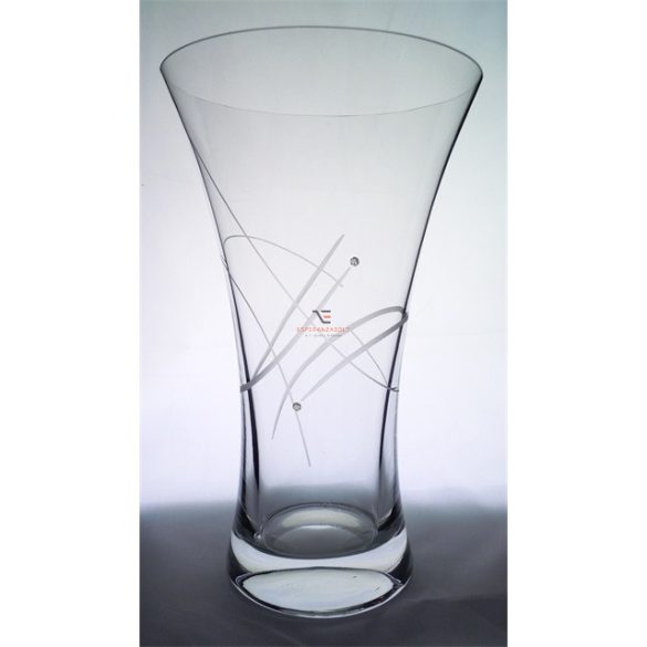 Üveg váza swarovski dísszel 250mm átlátszó Luxury