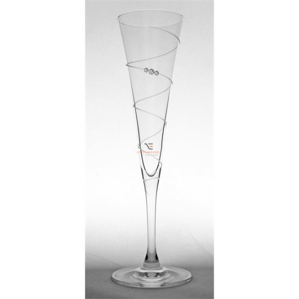Kristály pohár swarovski dísszel pezsgő 120ml 6 db-os Luxury