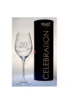 Üveg pohár swarovski dísszel bor 360ml Celebration 20yr