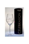 Üveg pohár swarovski dísszel bor 360ml Celebration 70yr