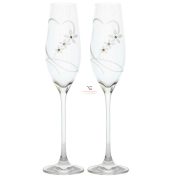   Kristály pohár swarovski dísszel pezsgő 210ml átlátszó"wedding set" 2 db-os