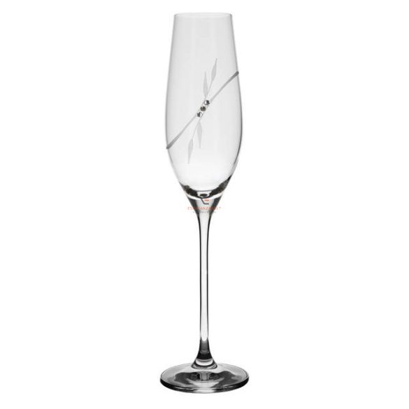 Kristály pohár swarovski dísszel pezsgő 210ml átlátszó 2 db-os Champagne