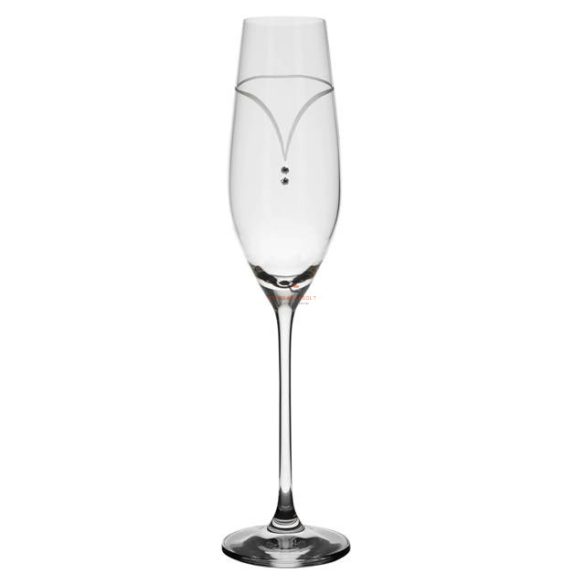 Kristály pohár swarovski dísszel pezsgő 210ml átlátszó 2 db-os