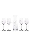 Üveg pohár boros + üveg swarovski díszítéssel üveg 360ml/1000ml 5 db-os szett