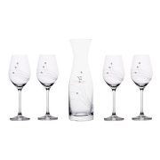   Üveg pohár boros + üveg swarovski díszítéssel üveg 360ml/1000ml 5 db-os szett