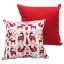 Karácsonyi Párnahuzat szarvasokkal textil 40x40cm piros,fehér