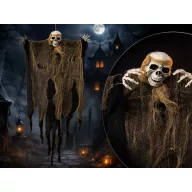 Akasztható Halloween csontváz szellem, fekete 80 cm