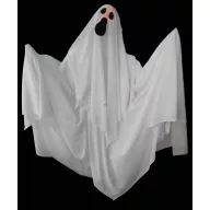   Interaktív Állványos Halloween szellem, fehér  120 cm, hanggal, világítással