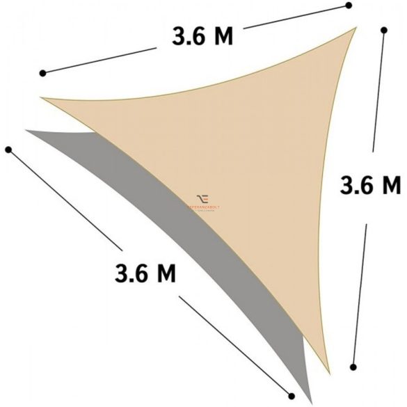 Napvitorla Háromszög 3,6x3,6m  3 színben