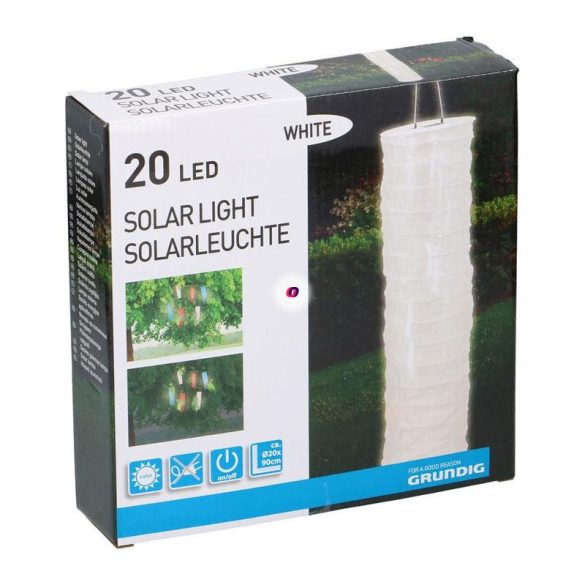 XL Grundig Napelemes lampion 3 színben  LED - 90 cm felakasztható
