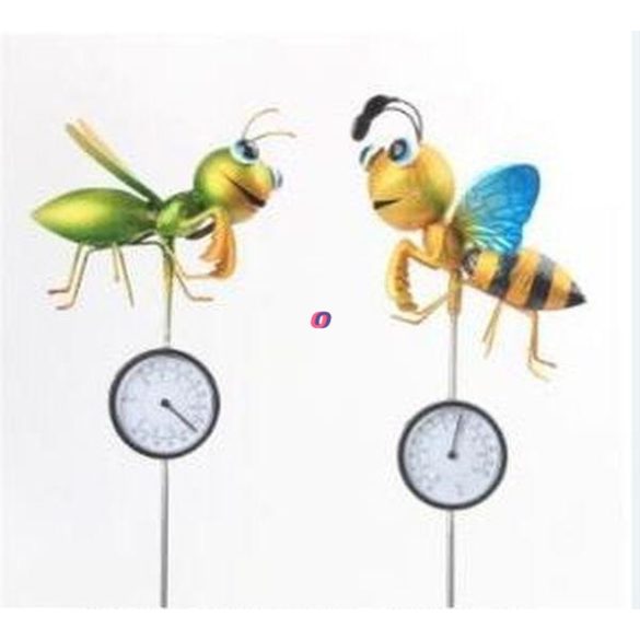 Kerti figura hőmérővel tücsök, méhecske leszúrható 80 cm választható kivitel