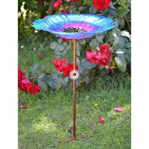 Madáritató madárfürdő Üveg, fém 3 féle választható kivitelben 70 cm