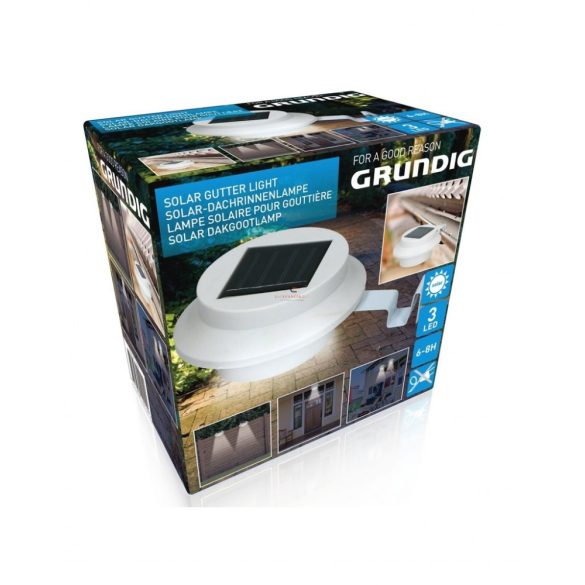 Grundig ereszcsatornára szerelhető napelemes lámpa fehér