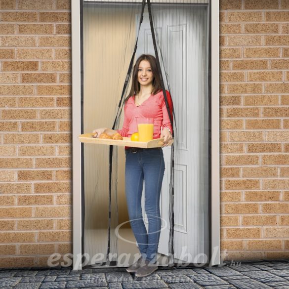 Mágneses Szúnyogháló függöny ajtóra fekete 100x220 cm