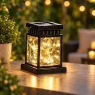 Napelemes lámpás melegfehér LED, 12,5 cm