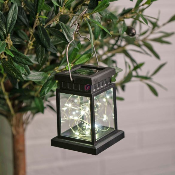 Napelemes lámpás melegfehér LED, 12,5 cm
