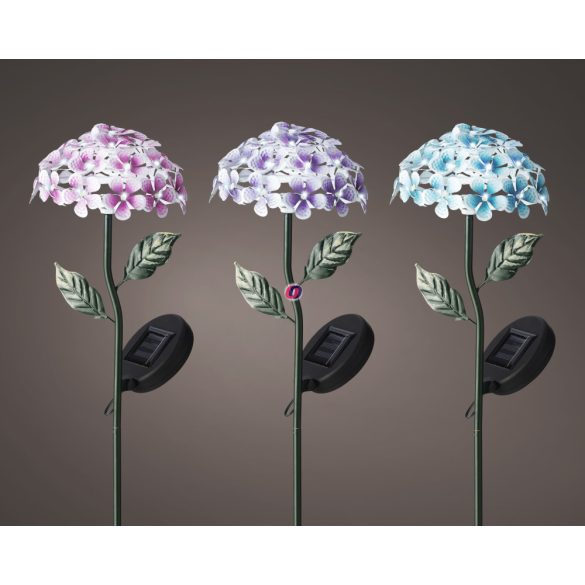 Prémium napelemes Hortenzia virág lámpa 54 cm 26 led 3 féle választható szín