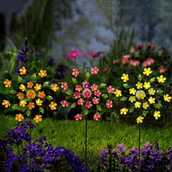 XXL Luxury napelemes lámpa, Szélforgó virágok 3 féle szín 120 cm