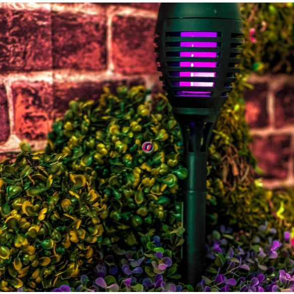 Luxury new színváltó napelemes kerti fáklya lámpa 12 LED 27 cm 1 db