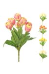 Selyemvirág tulipán csokor rózsaszín/fehér/barack/sárga/narancs 5 féle