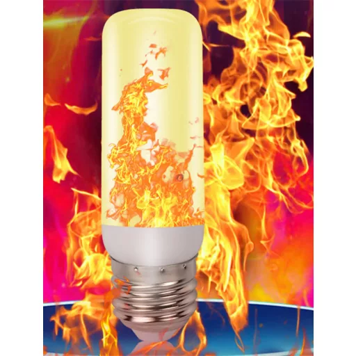 Fáklyaláng effektes LED izzó, lobogó láng effekt E27, 6W