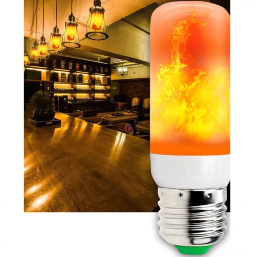 Fáklyaláng effektes LED izzó, lobogó láng effekt E27, 6W