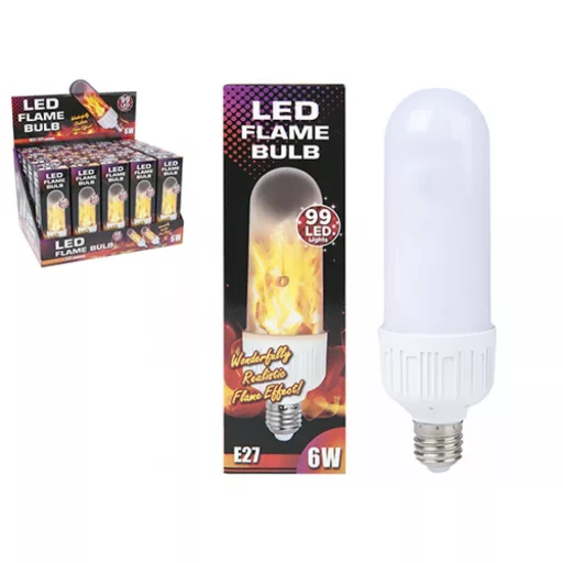 Fáklyaláng effektes LED izzó, lobogó láng effekt E27, 6W