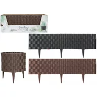 Rattan hatású Kerti Ágyásszegély antracit 20x60 cm