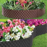 Rattan hatású Kerti Ágyásszegély antracit 20x60 cm