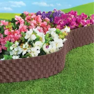 Rattan hatású Kerti Ágyásszegély antracit 20x60 cm