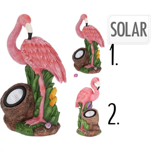 Napelemes flamingó figura lámpa 24 cm 2 féle választható kivitel