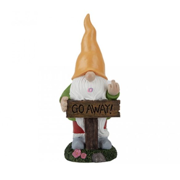 Kerti Törpe, Go Away táblával 30 cm Deconline Garden
