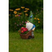 Kerti törpe virágtartó talicskával 30 cm