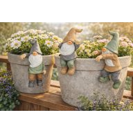   Prémium kerti törpe kaspóra, korlátra akasztható pasztell színekben