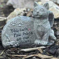   Cica, Kutya síremlék, emléktábla, emlék őrző Angyalok 16,5 cm