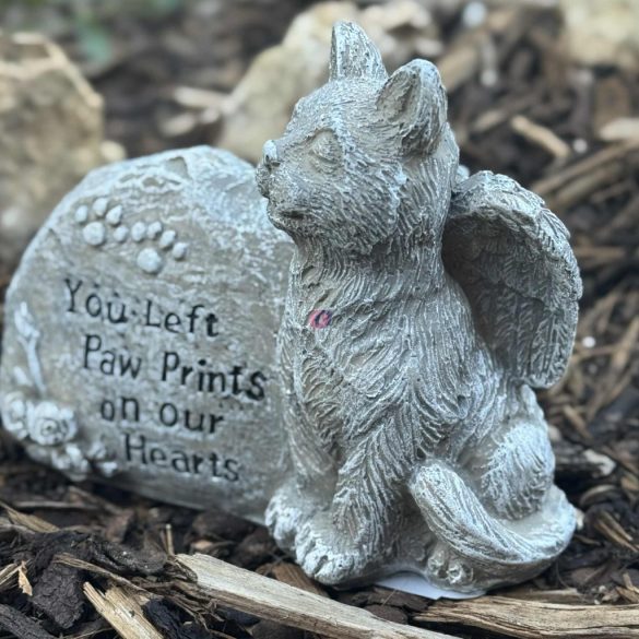 Cica, Kutya síremlék, emléktábla, emlék őrző Angyalok 16,5 cm