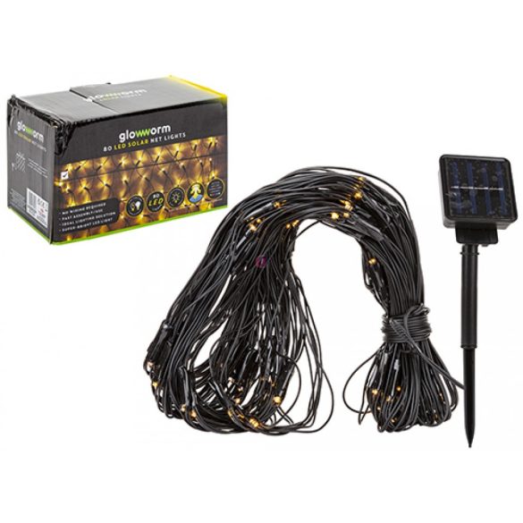 Napelemes fényháló melegfehér 1,8x1,2m 80 led
