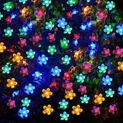   Kültéri fényfüzér cseresznyefa virág 10LED elemes színes, időzítővel Sakura