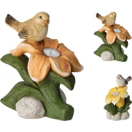 Prémium Kerti Napelemes figura madár, virággal 35 cm