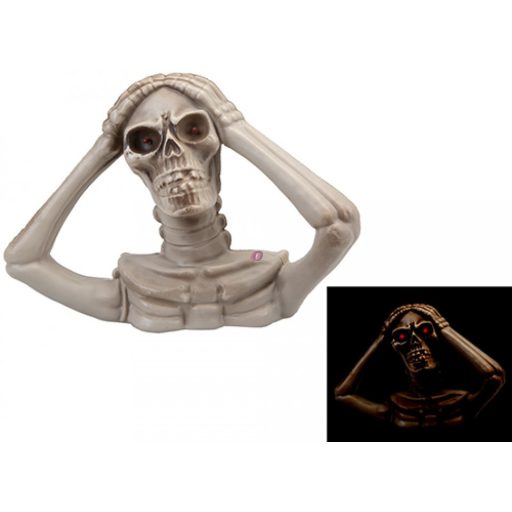 Halloweeni csontváz Led világítással 18x24 cm