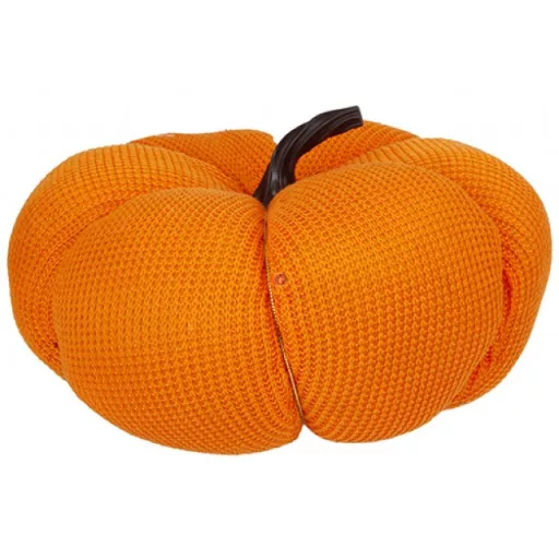 Prémium Őszi Tök kötött mintás, narancs, textil 23 cm