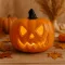 Látványos Halloween tök dekoráció beépített LED világítással 20 cm