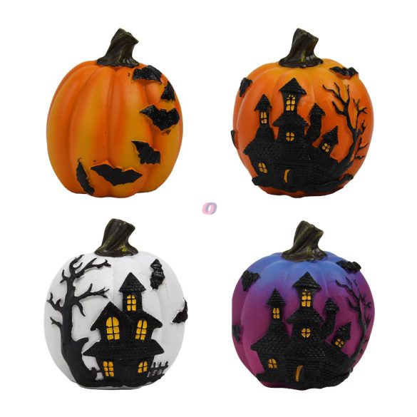 Halloween tök dekoráció kísértetházzal – 4 féle változat