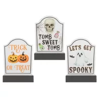   Halloween-i asztali sírkő dekoráció, 3 féle választható minta 20 cm