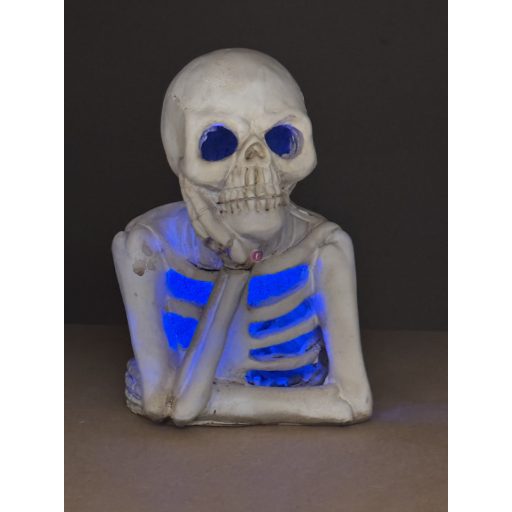 LED Csontváz Dísz – Polyresin, Világító színváltó, 12,5 cm