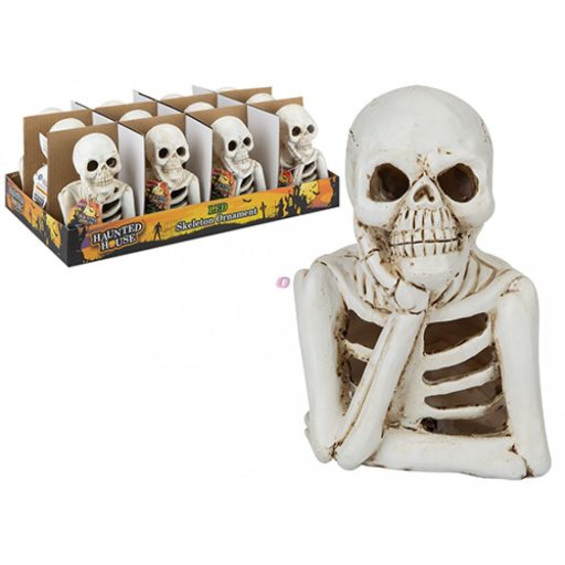 LED Csontváz Dísz – Polyresin, Világító színváltó, 12,5 cm